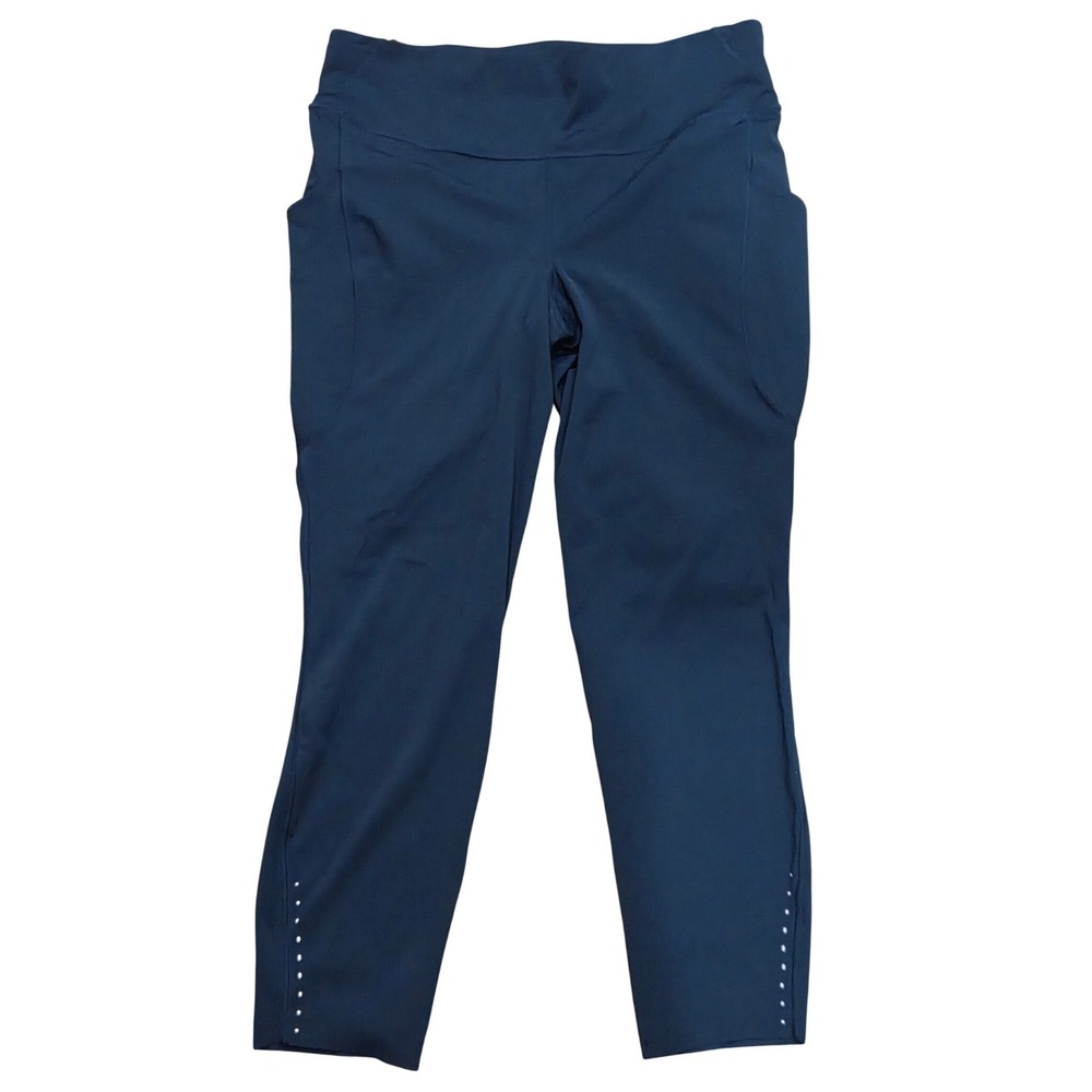 Lululemon Fast and Free High-Rise 23in Navy Running Leggings 14 Pockets Sporty